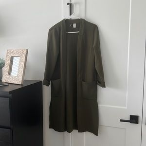 Green long lightweight jacket